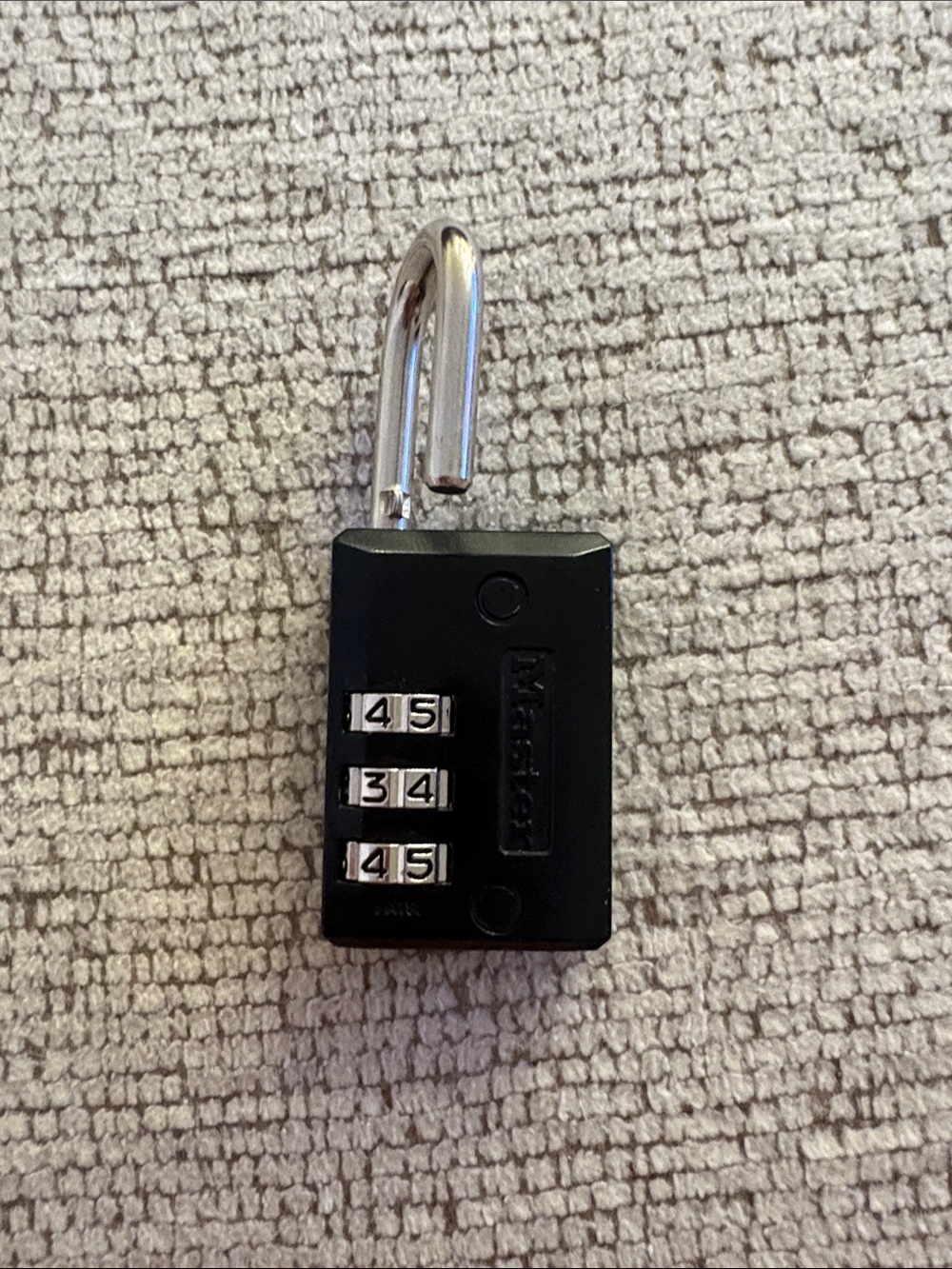 Masters Black and Silver 3-Digit Combination Luggage Lock